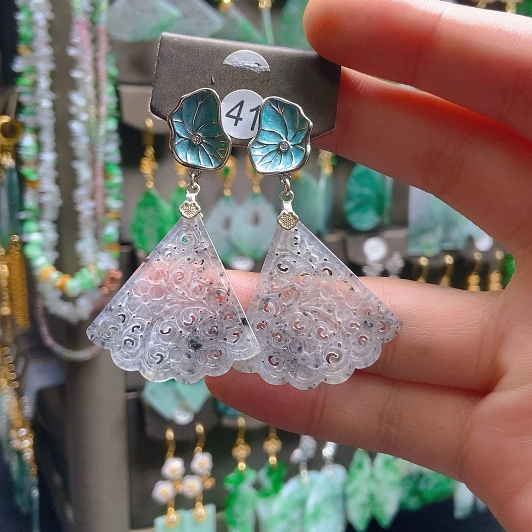 翡翠未镶嵌耳饰翡翠