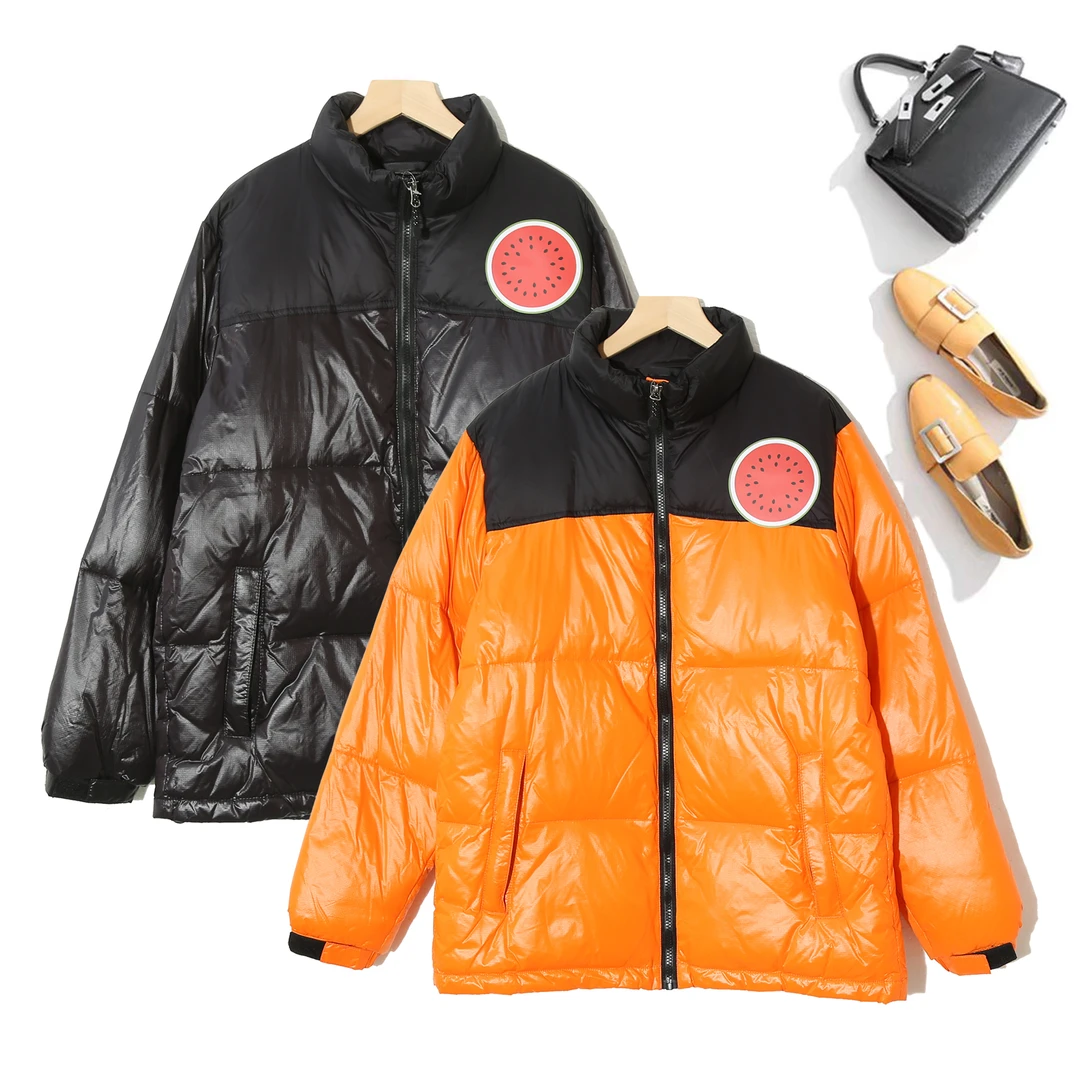 时尚撞色拼接立领休闲棉服情侣款秋冬保暖休闲厚外套冬季P-6W914