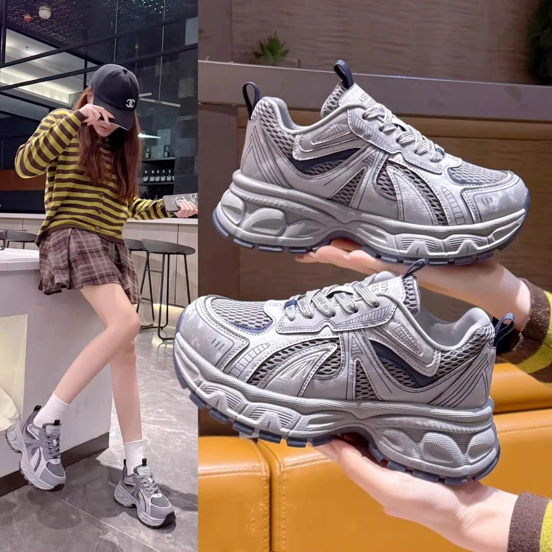 复古单里老爹鞋女2026春秋新款厚底轻便学生百搭显脚小休闲运动鞋