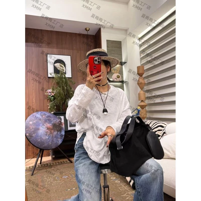 XMM.《圆角基础长袖t》秋款时尚百搭潮流舒适显瘦遮肉圆角T恤G89889