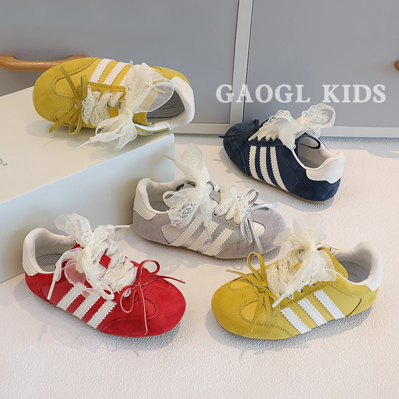 女童鞋子2025新款儿童秋季单鞋真皮小女孩德训鞋中大童防滑运动鞋