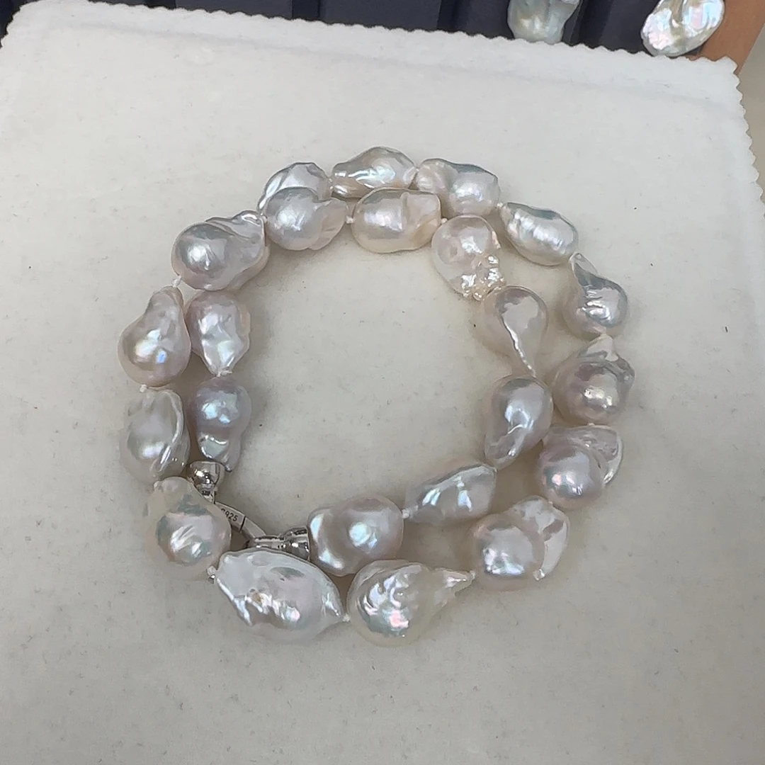 项链淡水珍珠银S925镶嵌