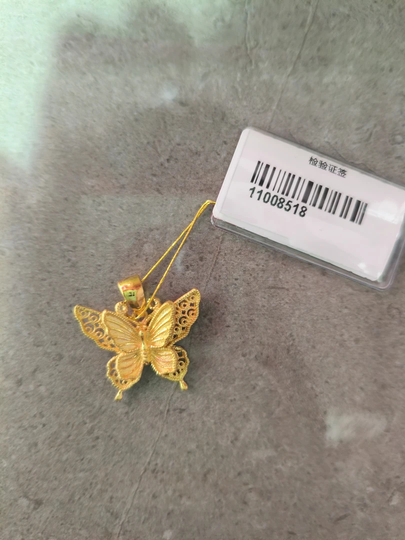 足金蝴蝶吊坠仙女