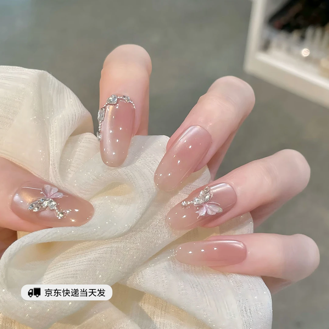 【月与清蝶】巨显白蝴蝶猫眼可拆卸纯手工穿戴甲甲