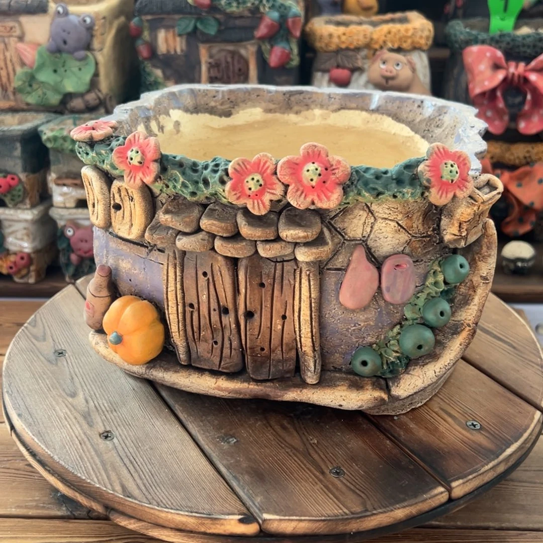 红陶嘻哈多肉花盆