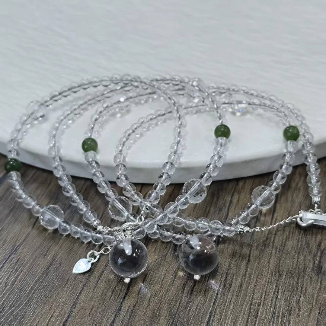 【拾晶轩】原创白水晶项链 多样性发一件 约4mm 2439BB