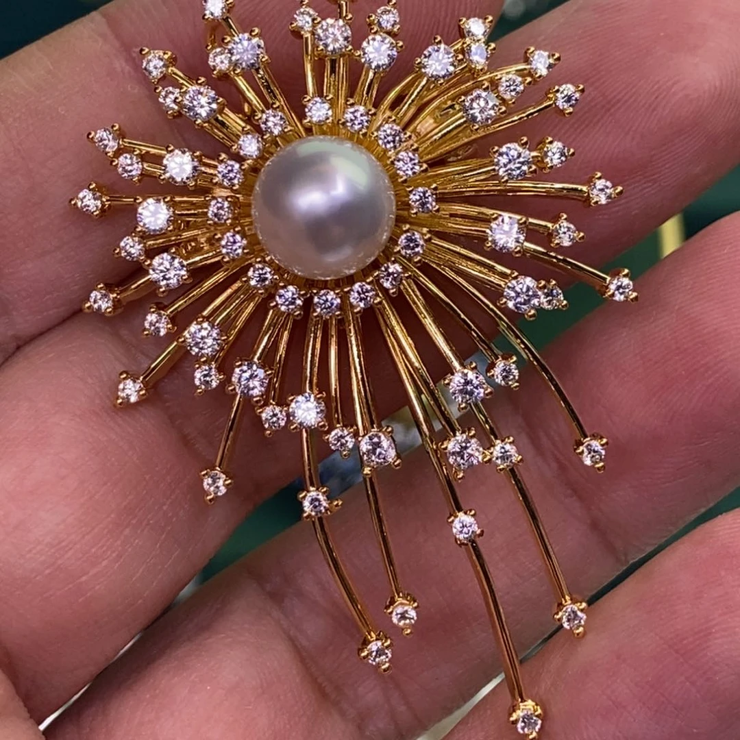 未镶嵌胸饰海水珍珠