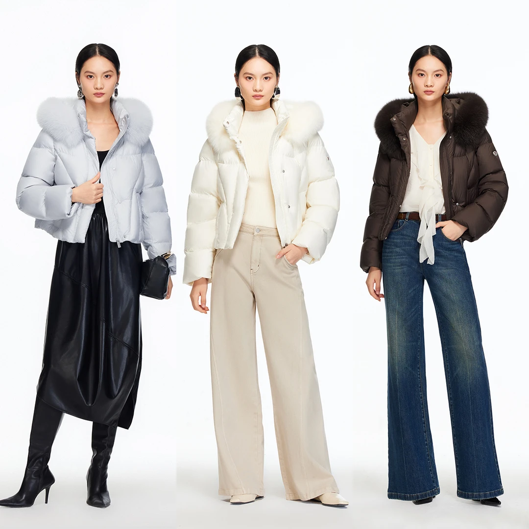 Vero Moda羽绒服2025冬季新款90白鸭绒狐狸毛领羽绒325423009