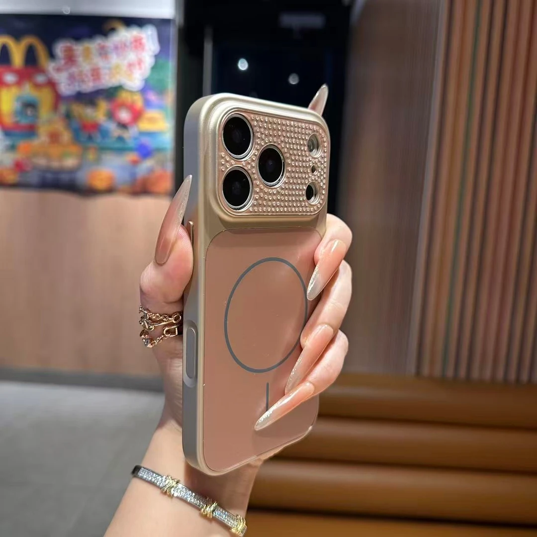 轻奢高级创意磁吸适用苹果17proMax手机壳iPhone16时尚15简约13新