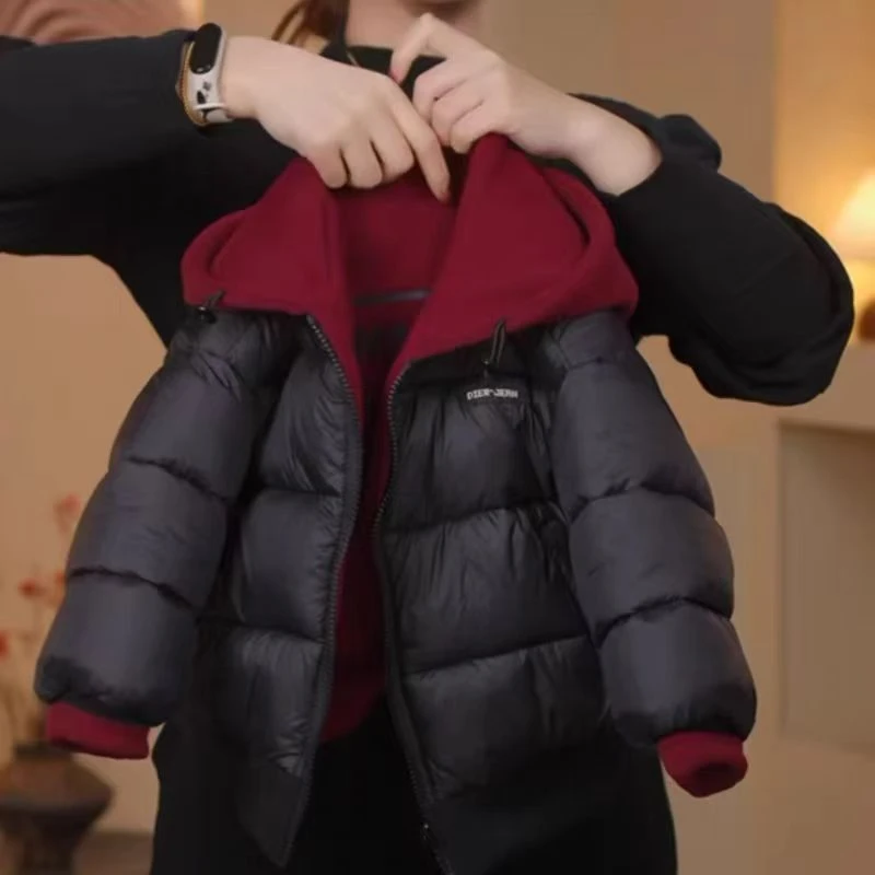 棉衣2024新款加厚洋气网红简约百搭双面穿男宝宝棉服冬季夹克外套