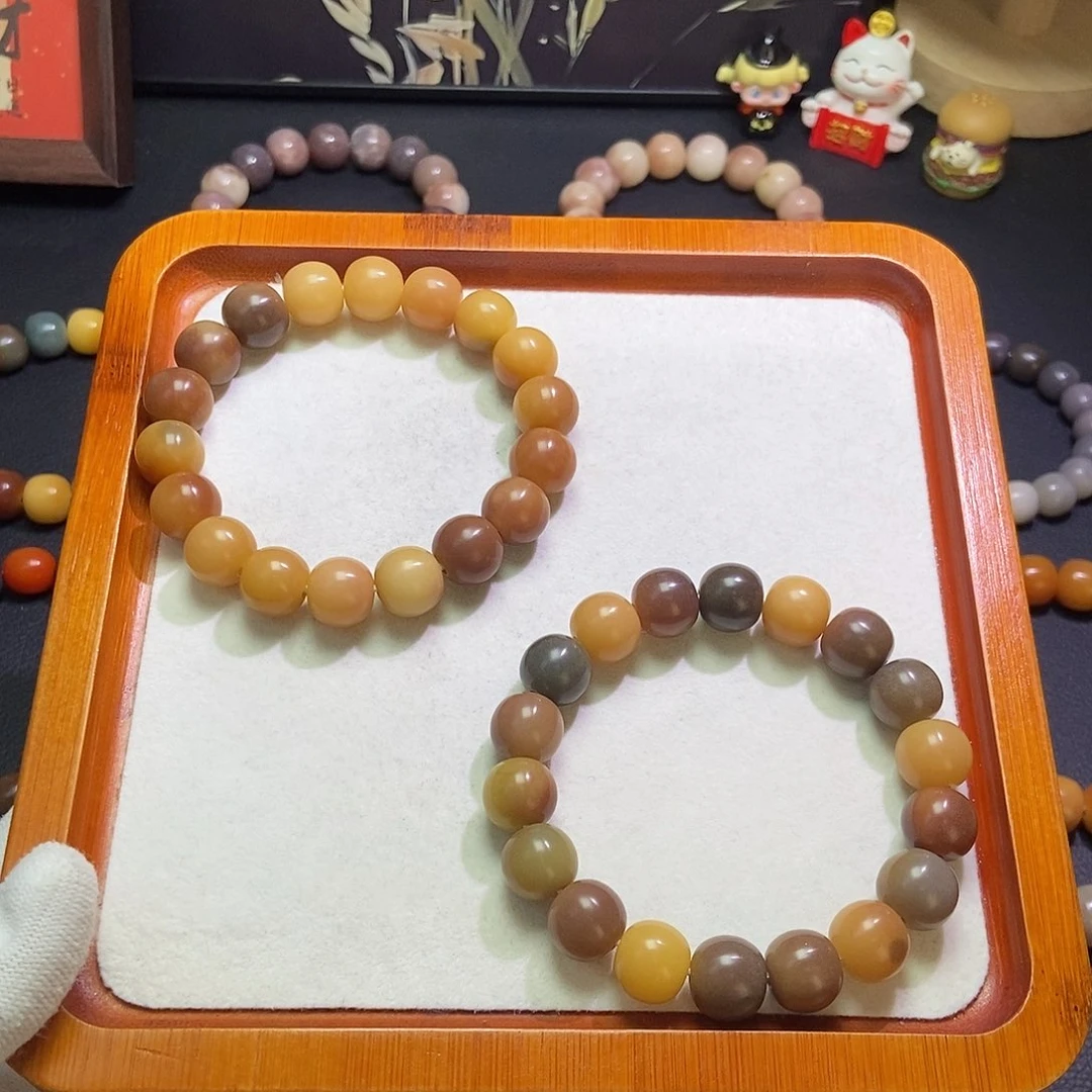 菩提根/象牙果手串卡13干磨苹果珠微瑕一物一拍539