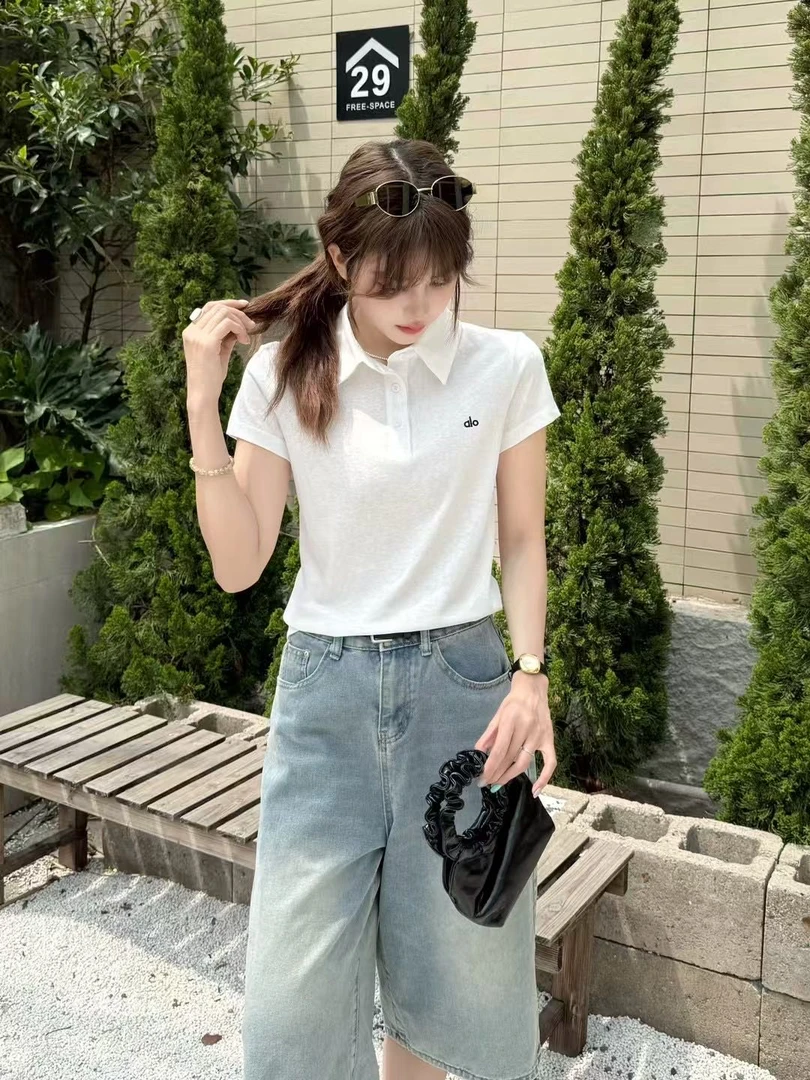 【玲姐专属】polo领夏季新款时尚百搭刺绣百搭刺绣字母tz