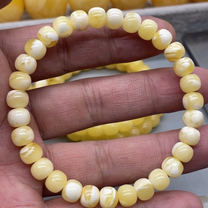 琥珀未镶嵌裸石手串