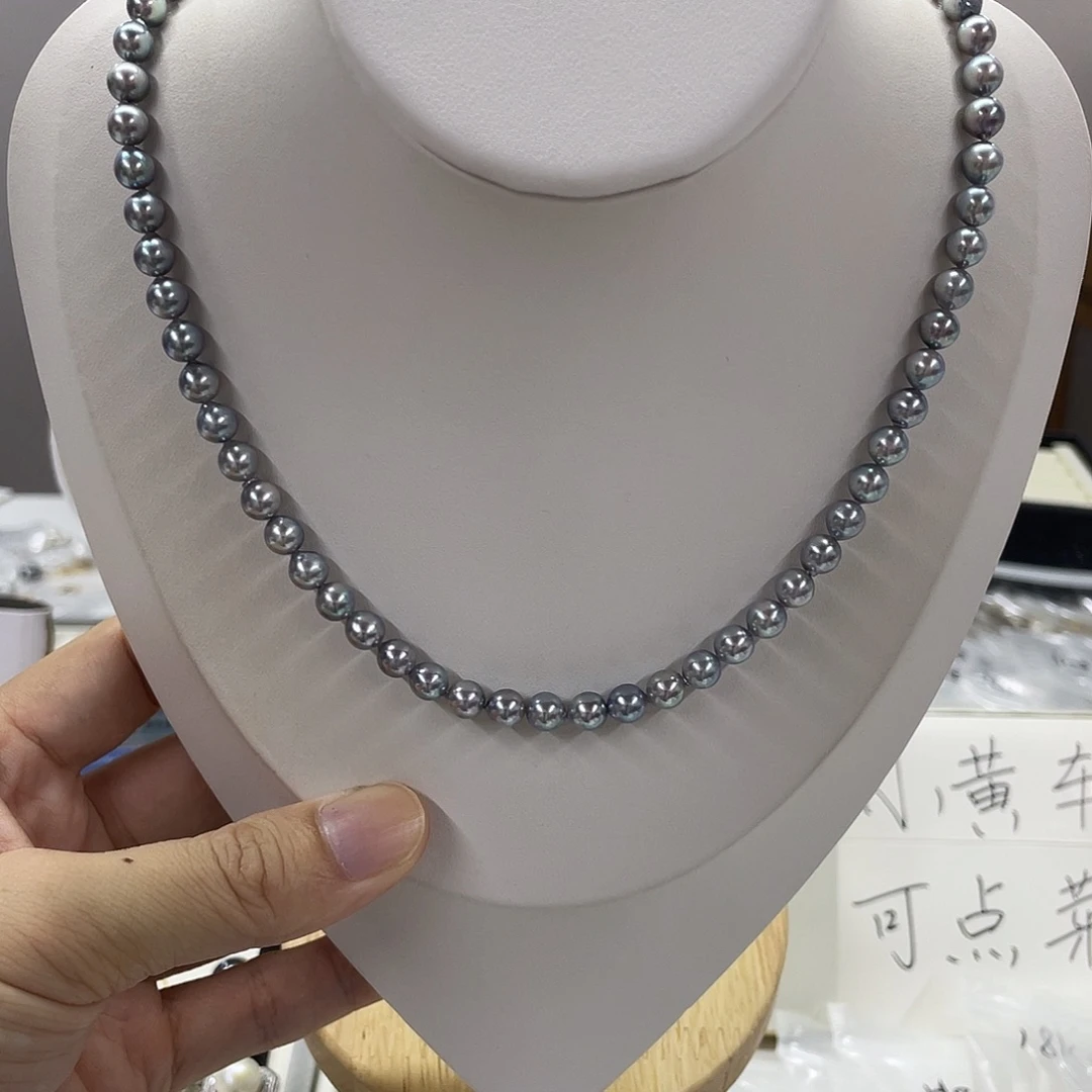 白***琳银S925镶嵌海水珍珠颈饰