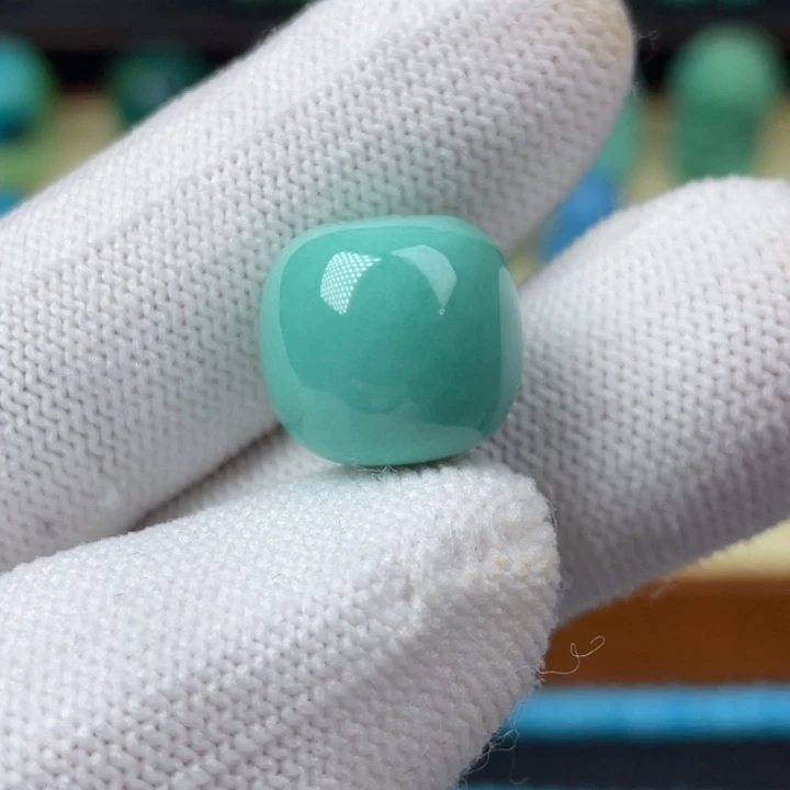 玻璃瓷蓝绿14mm老型单颗福利