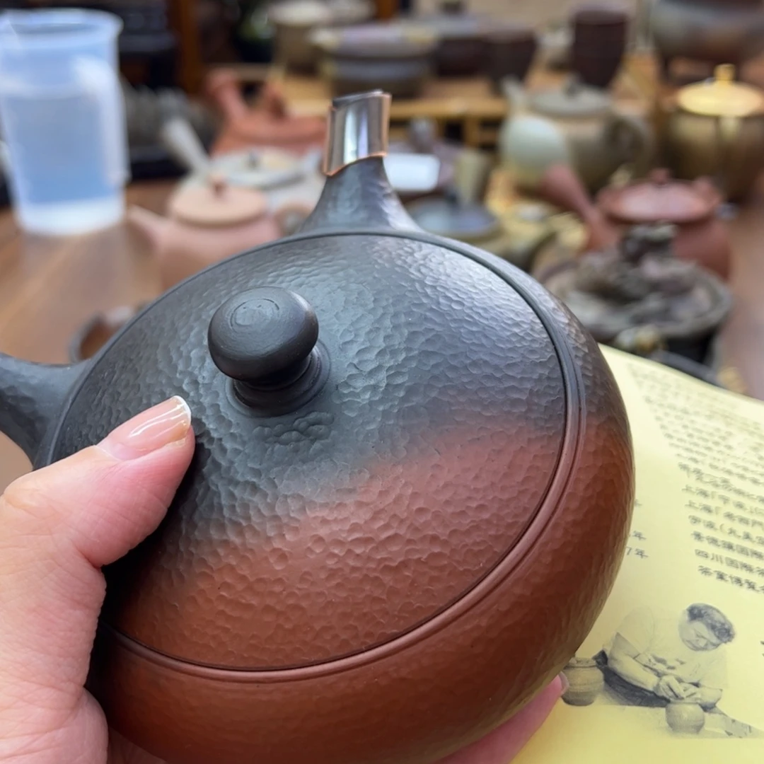 村田益规常滑烧侧把壶蓝****媒