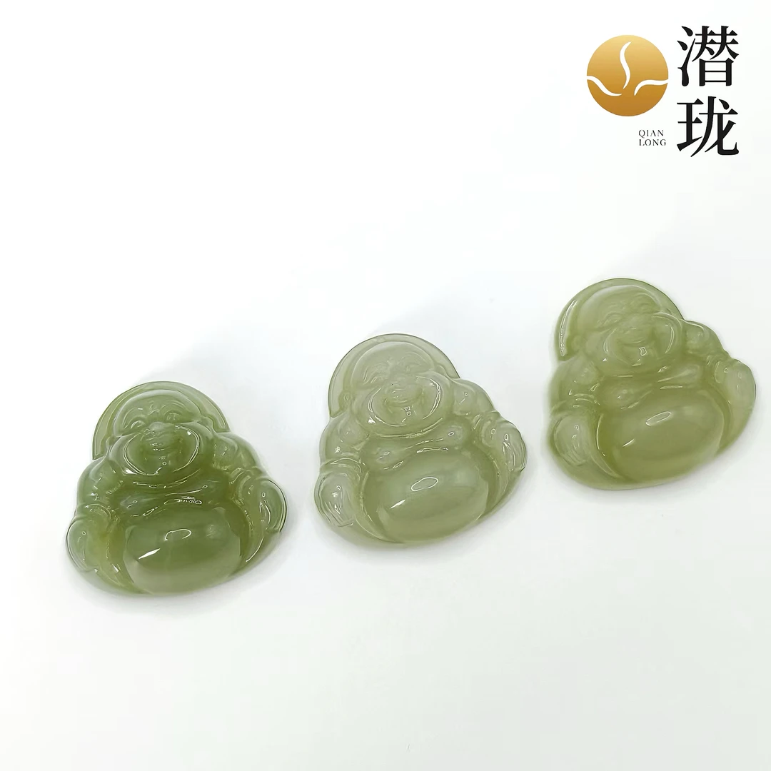 【潜珑】dm-199-02和田玉青海料佛公吊坠30mm多样性拍一发一