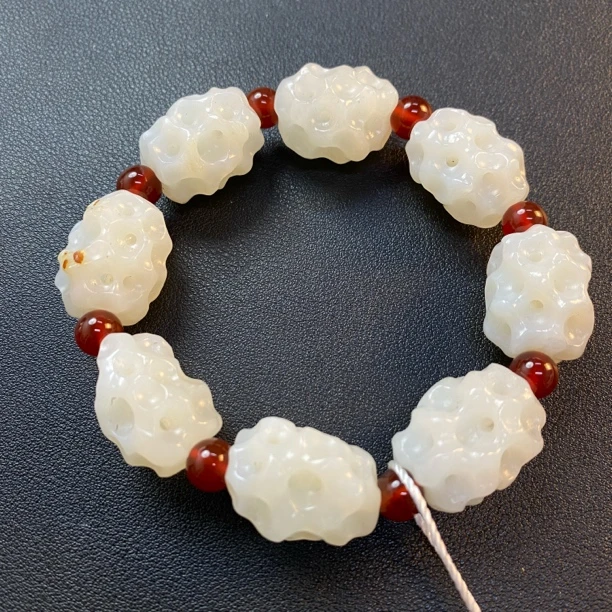 旧藏 和田玉路路通手串 Z 92093