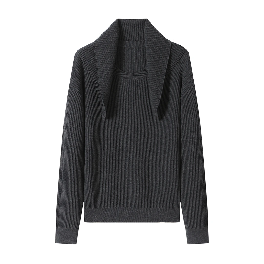 【茉舍】REREK 坑条圆领多色宽松毛针织衫R25D08110207-1099