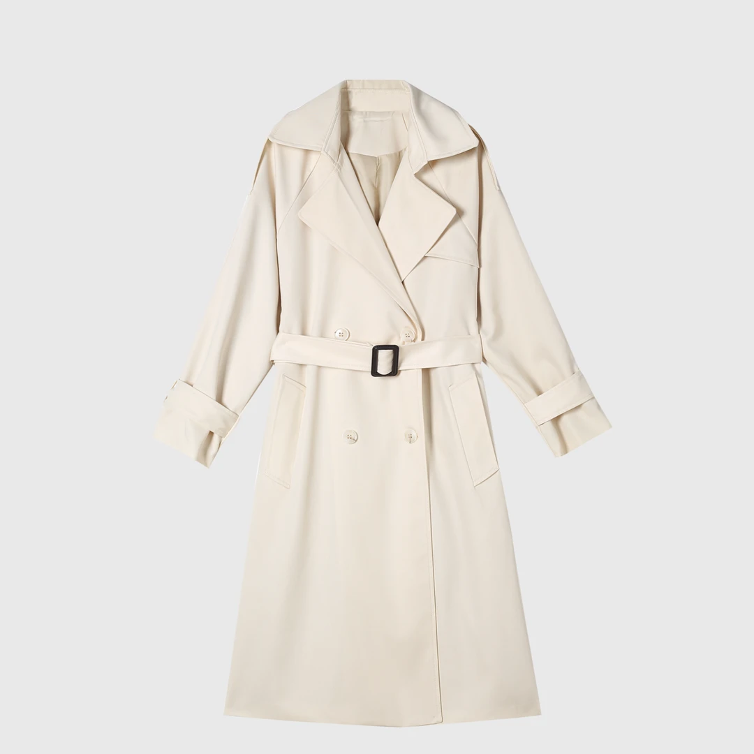 夏季风衣气质女时尚百搭中长款英伦风6602