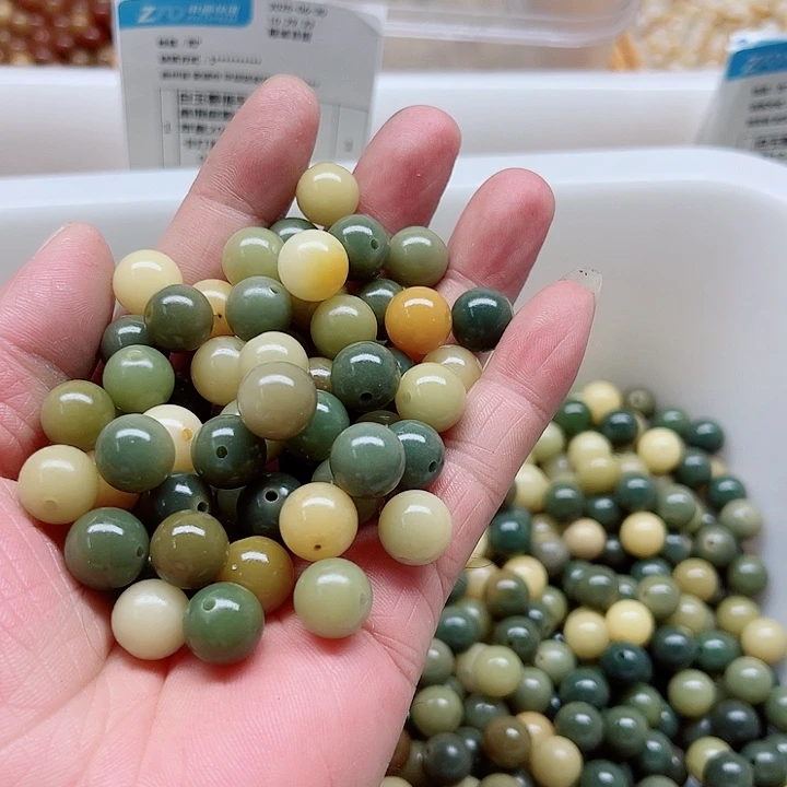 小***蜜白玉菩提手串瑕疵11青提圆珠220