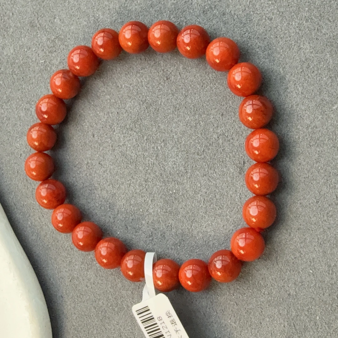 满色满肉南红玛瑙圆珠手串8-8.5mm