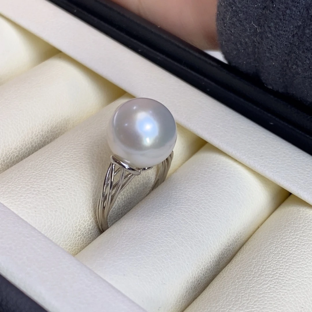 戒指银S925镶嵌淡水珍珠特价