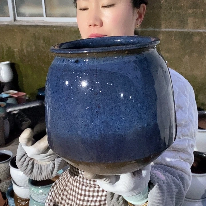 红泥花盆瑕疵口15高20