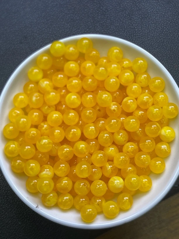 天然珠宝玉石 蜜鸡油黄Y1340 10MM 25颗（赠弹力绳）