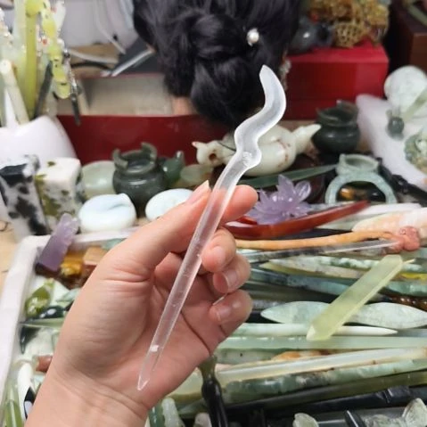 蛇纹石玉合金发饰