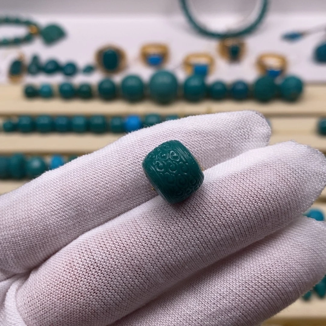 绿松石未镶嵌珠宝奇石祥云老型12mm