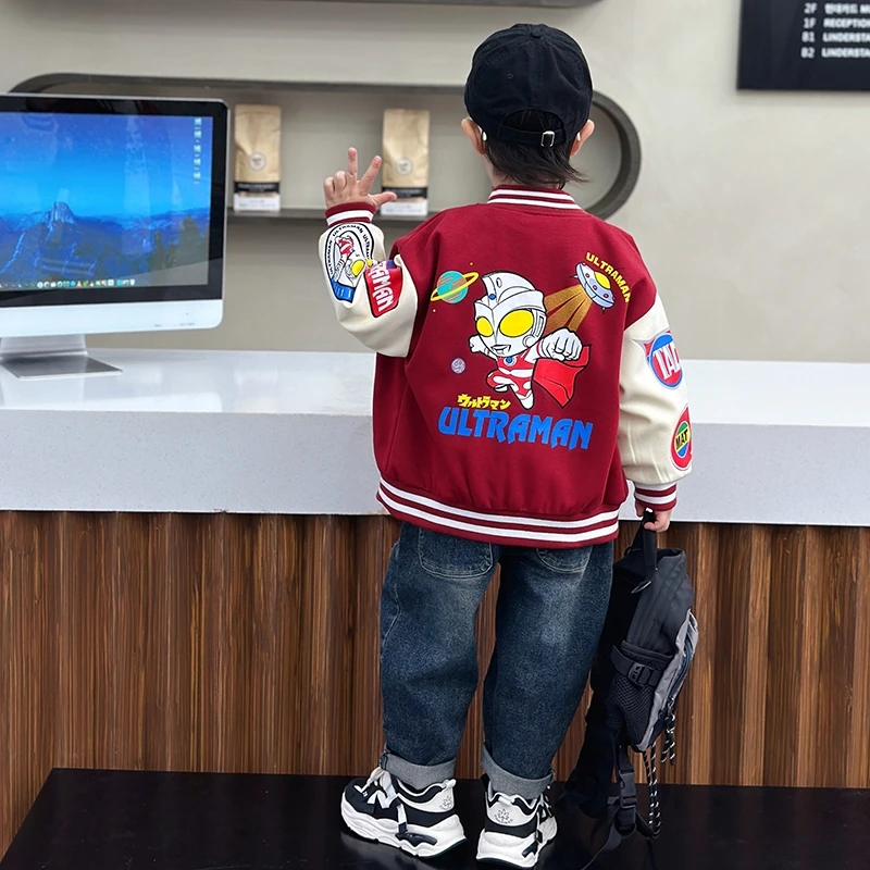 奥特曼男童外套秋季衣服2025新款儿童潮男孩帅宝宝棒球服春秋夹克