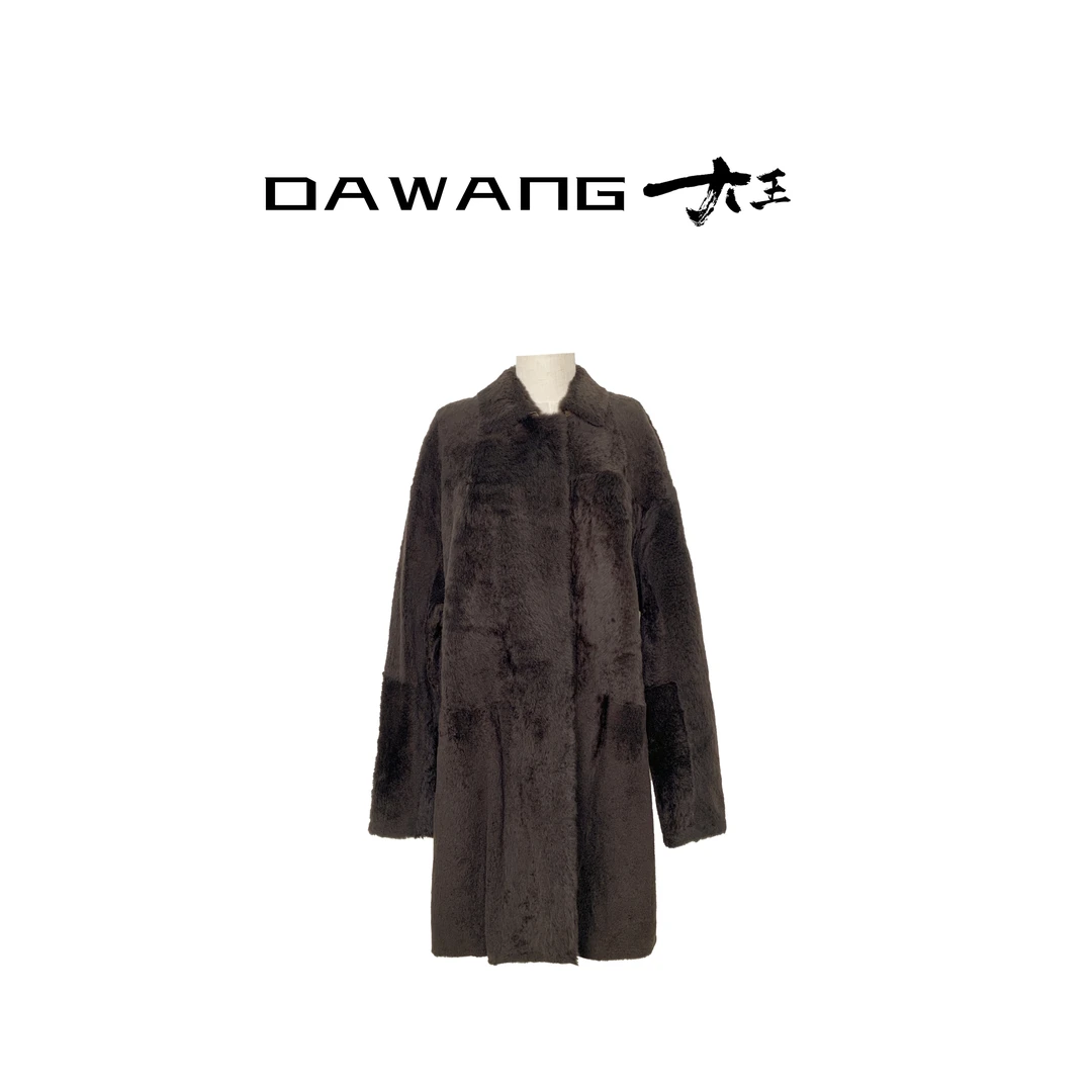 DAWANG | 【Lacon】25新款设计高知感穿搭拉贡皮毛一体外套8220