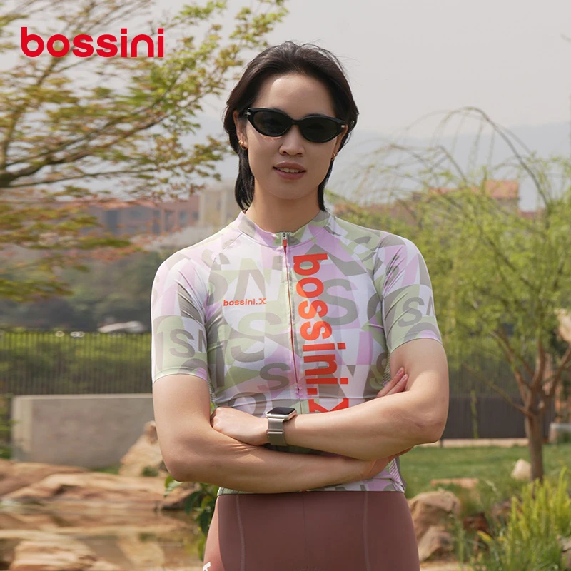 Bossini/堡狮龙【汪兴娥同款】吸湿透气快干专业自行车短袖骑行服女