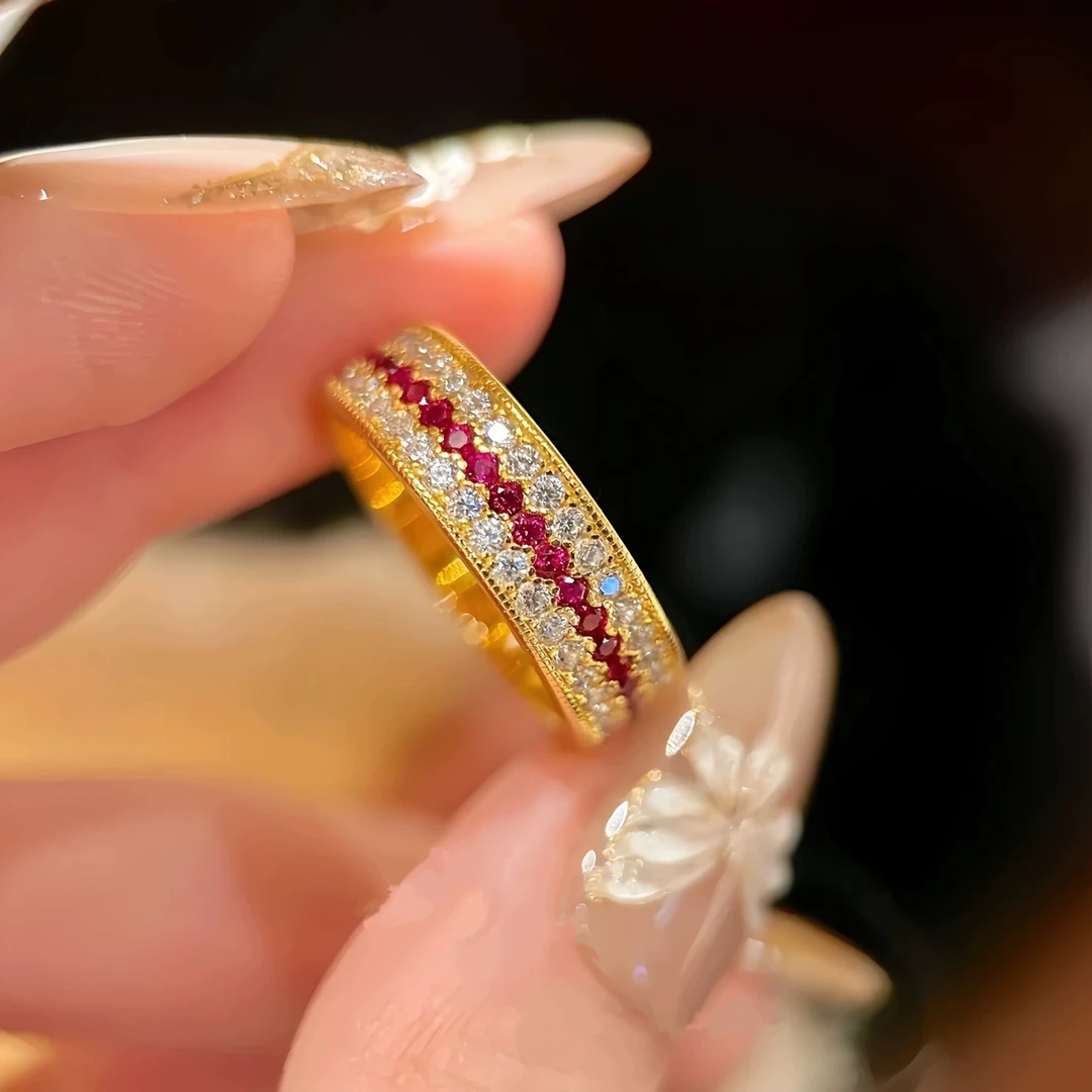 NILENDOR/昵兰D-142时尚古法蔷薇粉戒指