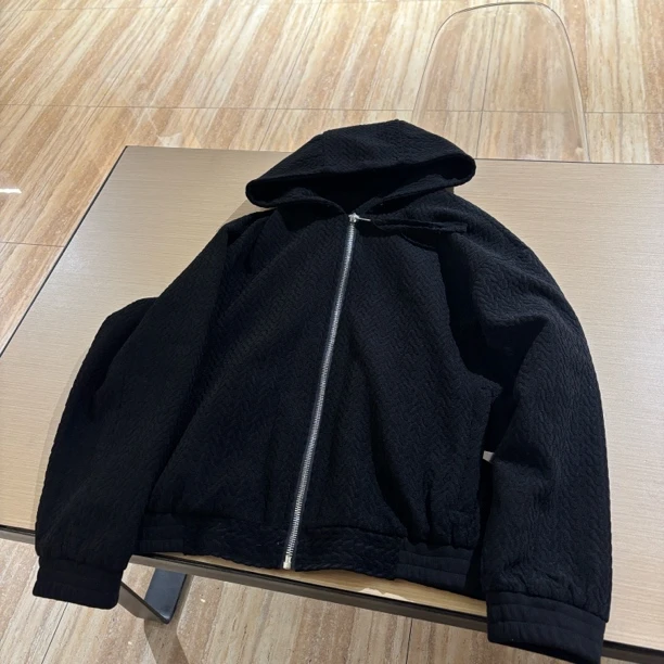 Mesoo打折款定织工艺廓形连帽外套7010