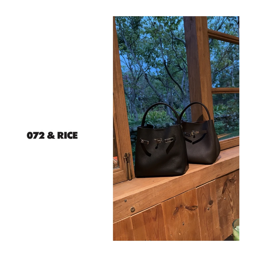 072 & RICE【凯莉托特包】简约时尚百搭牛皮手提包 LDA96138