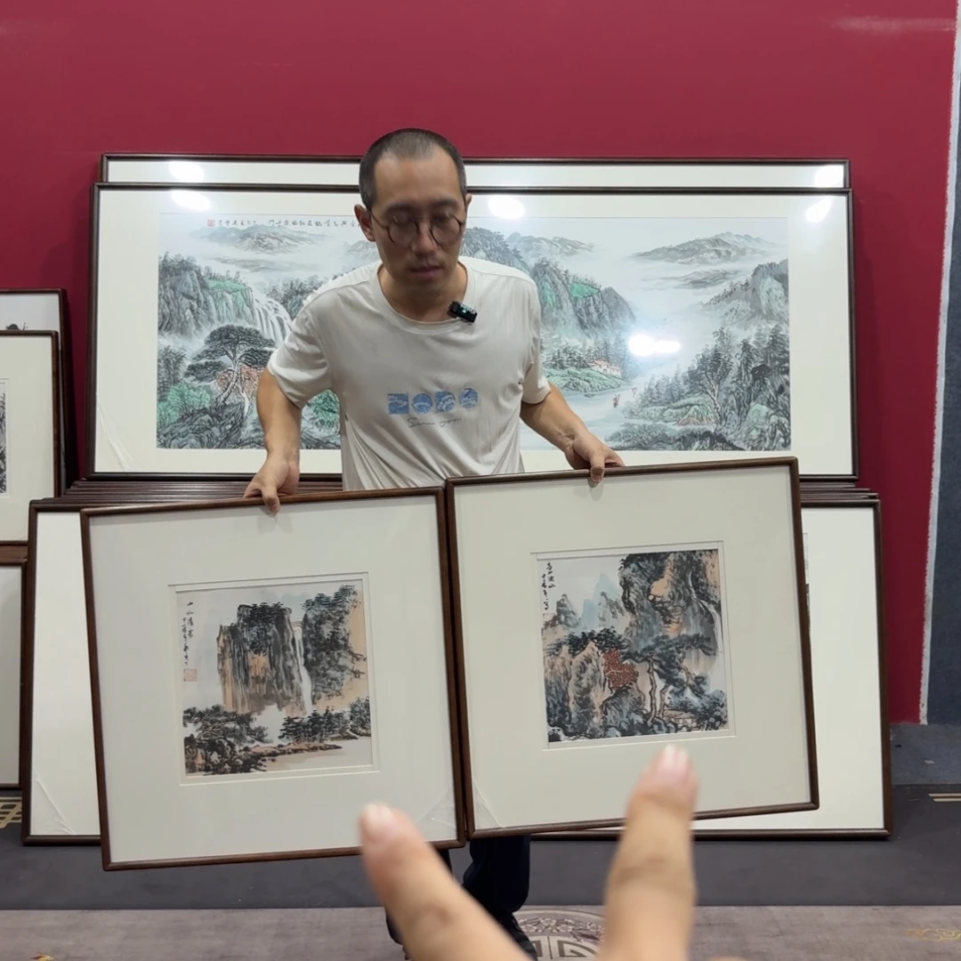 国画手绘作品带框60/60