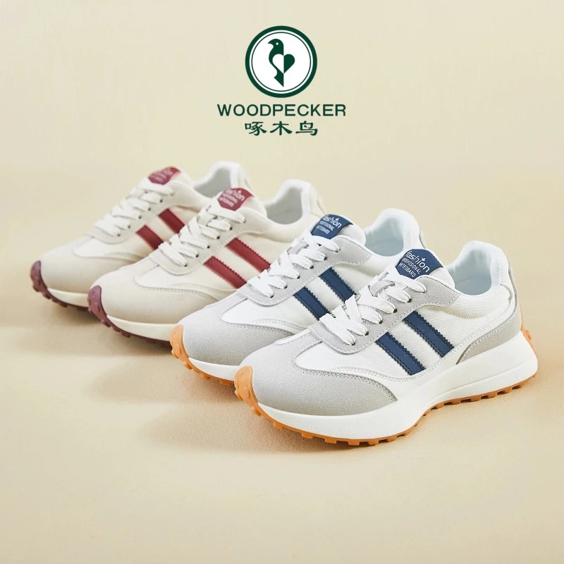 啄木鸟软底运动鞋女透气耐磨休闲鞋防滑时尚阿甘鞋2025年新款春季