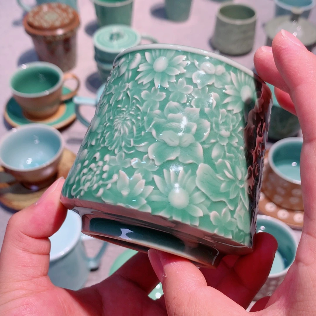 可****?龙泉青瓷茶具杯子
