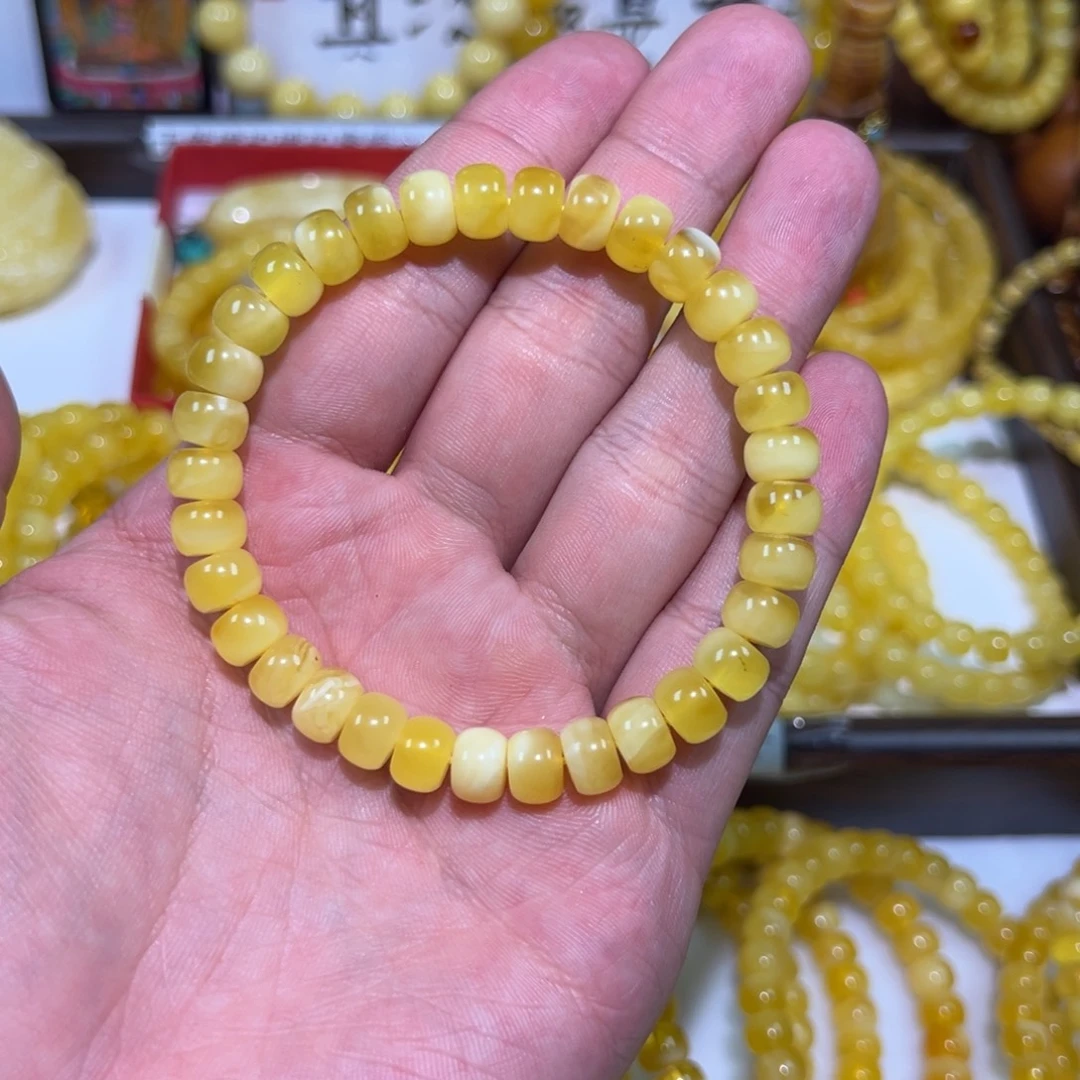 蜜蜡未镶嵌裸石手串 8+mm