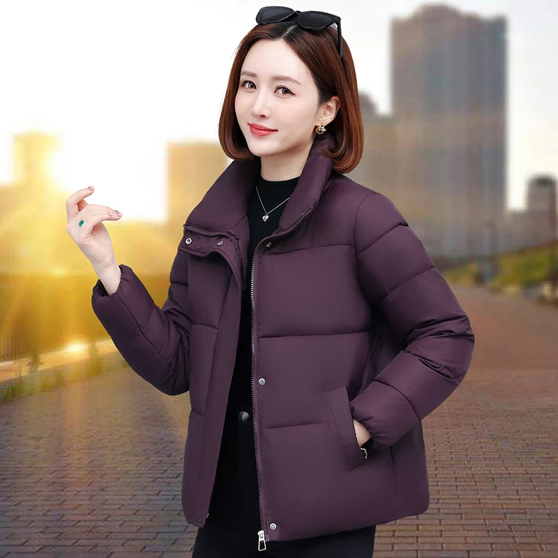 【官方品牌】休闲气质时尚保暖棉衣女2026秋冬新款防风立领棉服外套