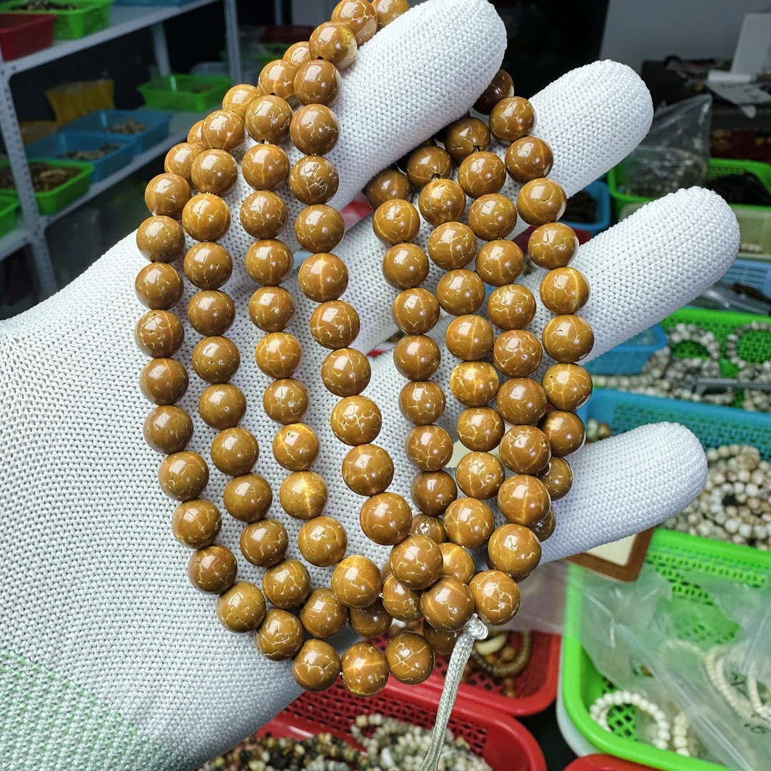 卡9龙鳞纹无齿小金刚长串佛珠念珠文玩手串天然金刚菩提走牛津红