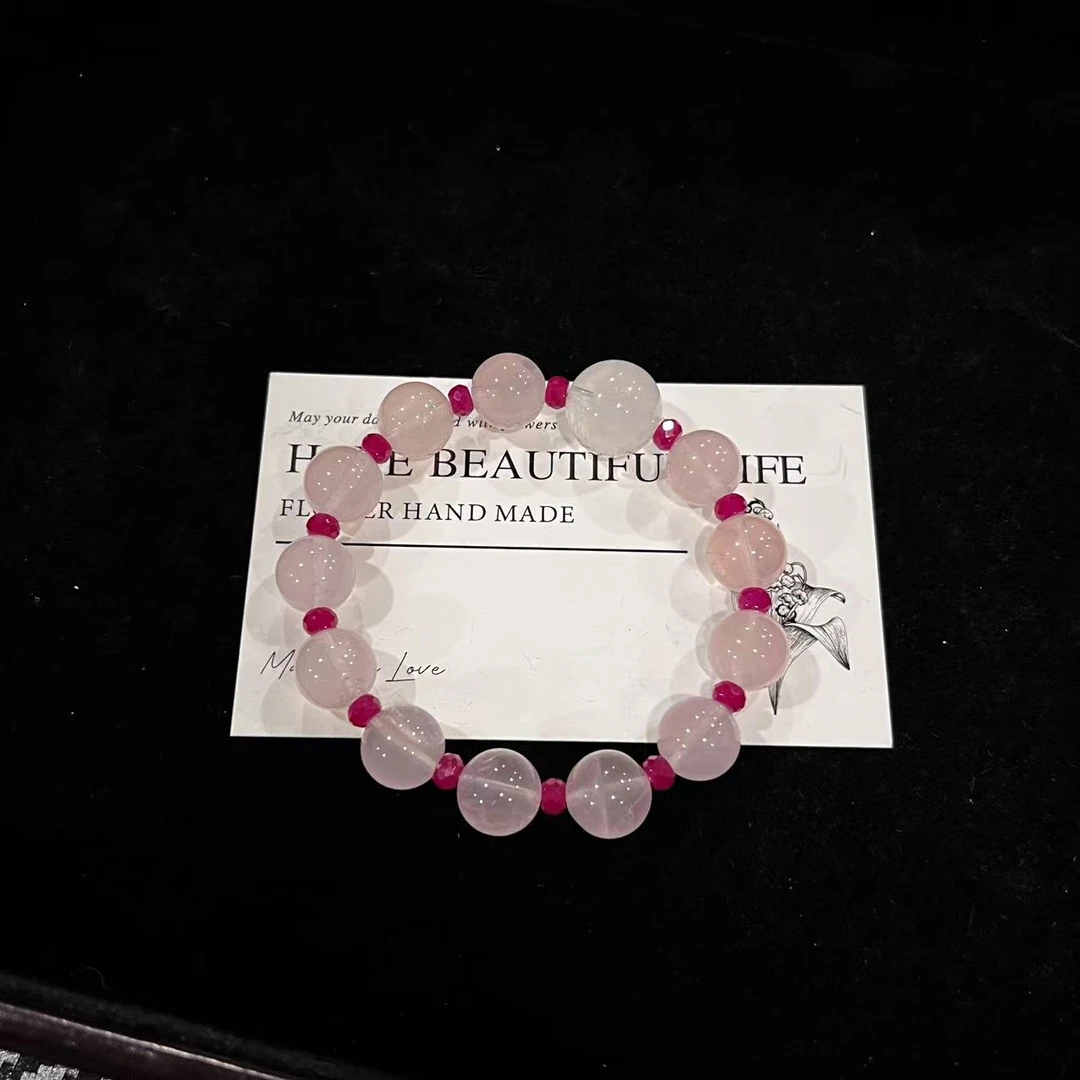 D425 11mm粉晶设计款手串 多样性发一