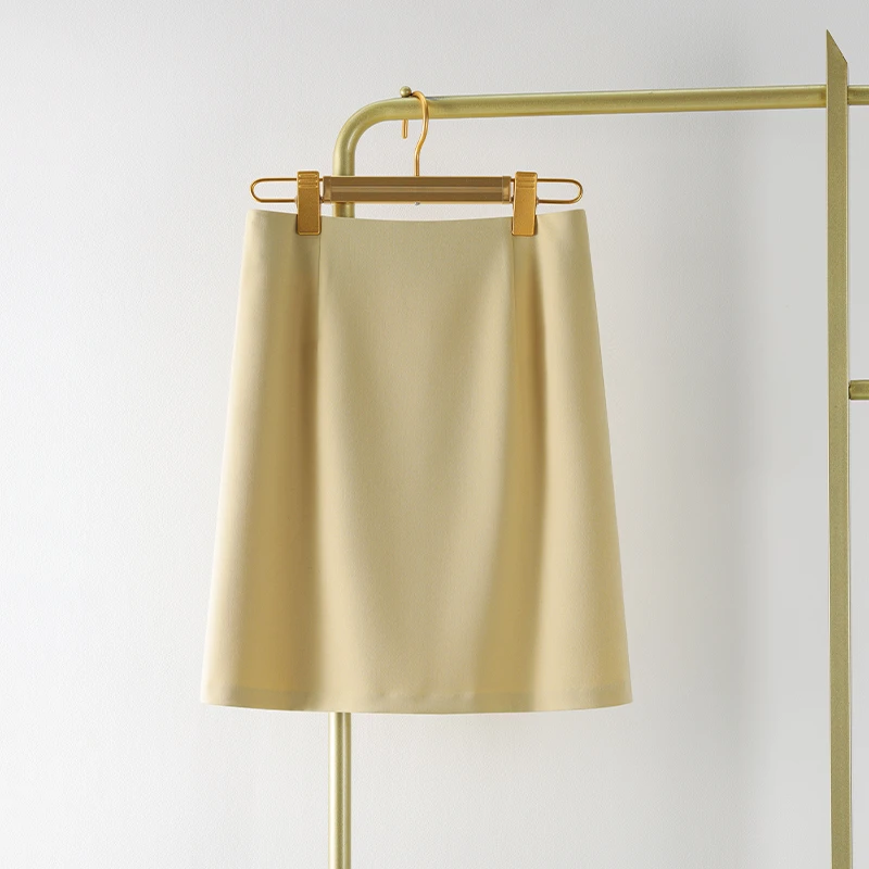 黄色包臀半身裙女2025夏季新款高腰通勤简约职业裙小个子a字裙子