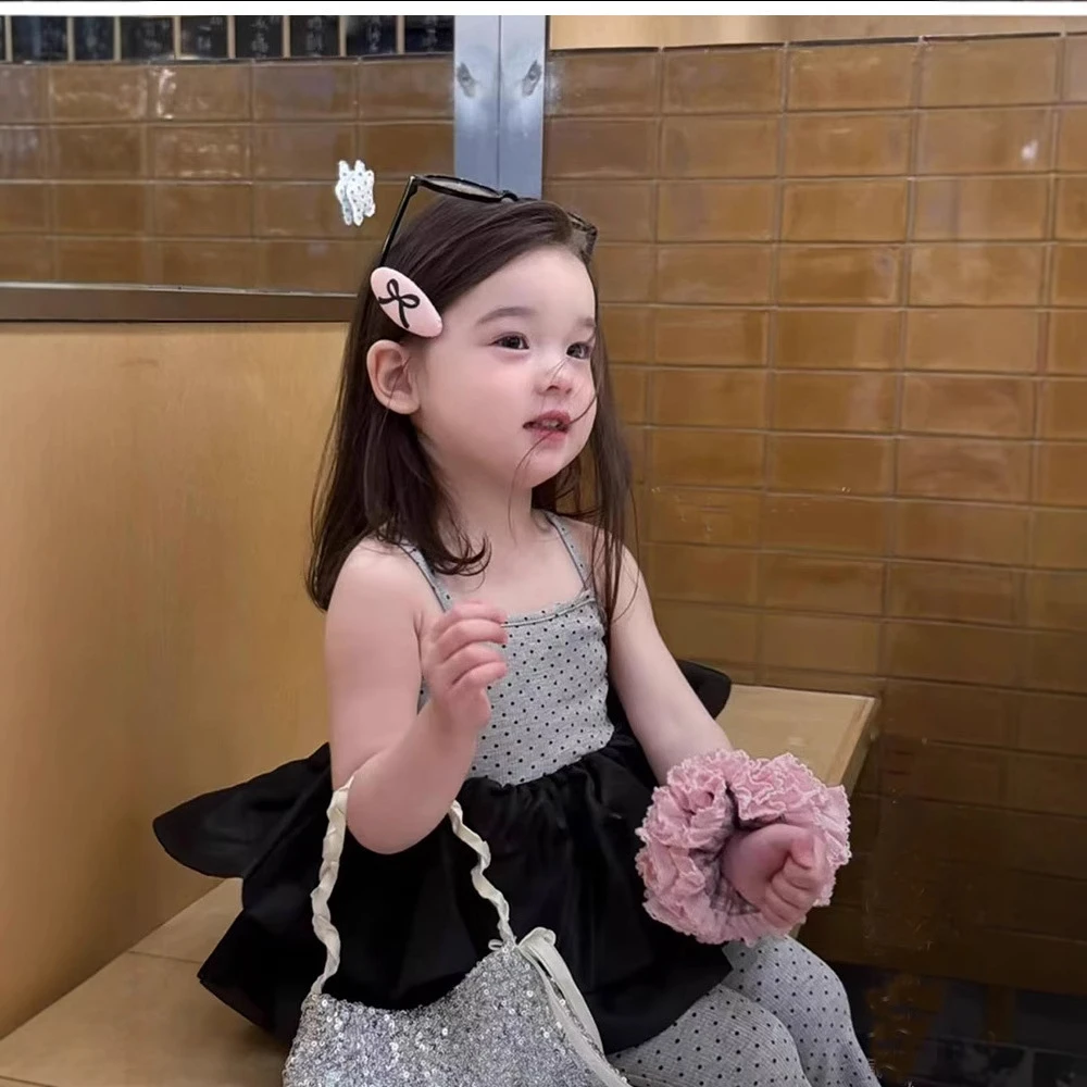 女童套装2025夏季新款儿童韩版波点吊带背心裙上衣宝宝休闲喇叭裤