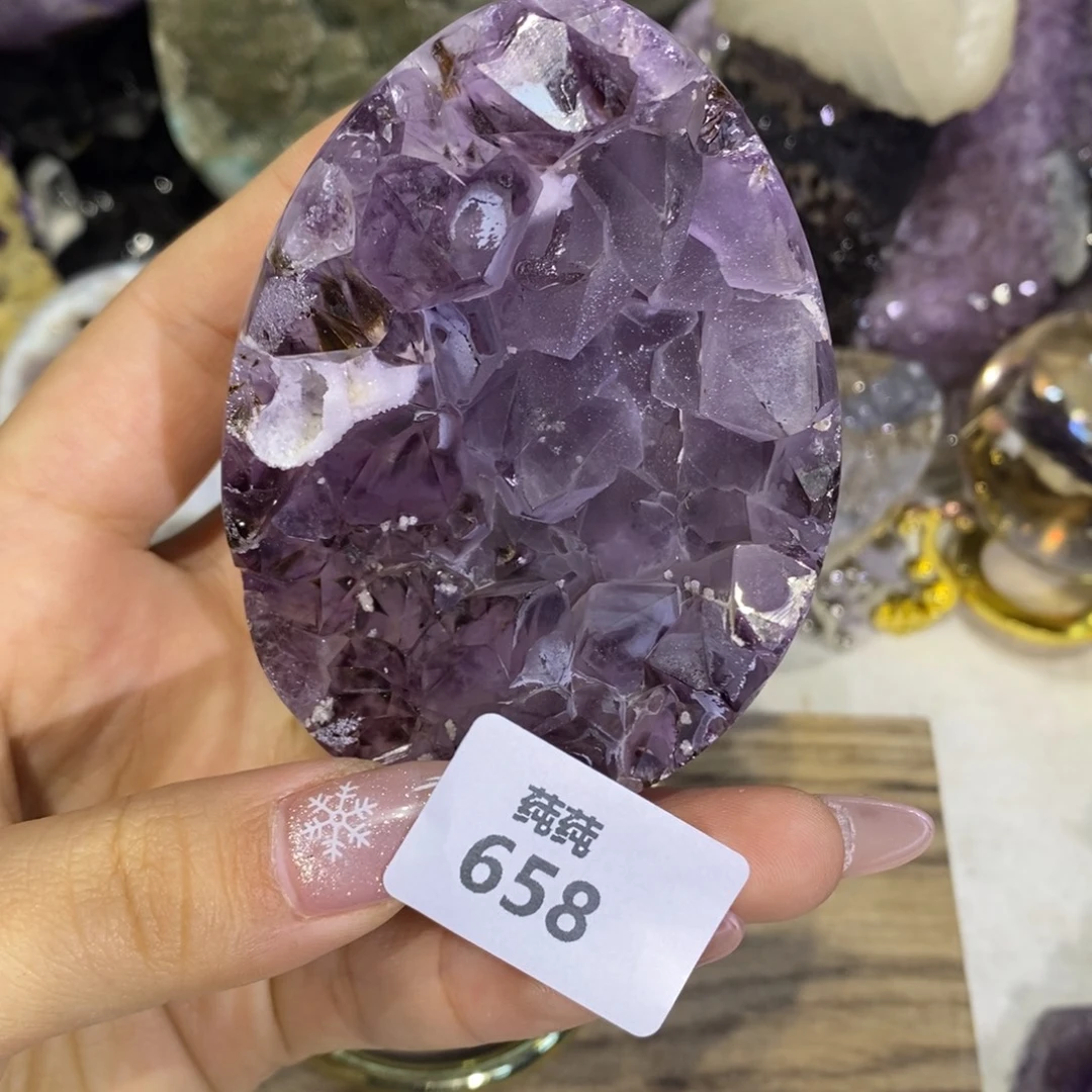 未镶嵌紫晶大型摆件（非配饰）全抛软糖雾面龙蛋