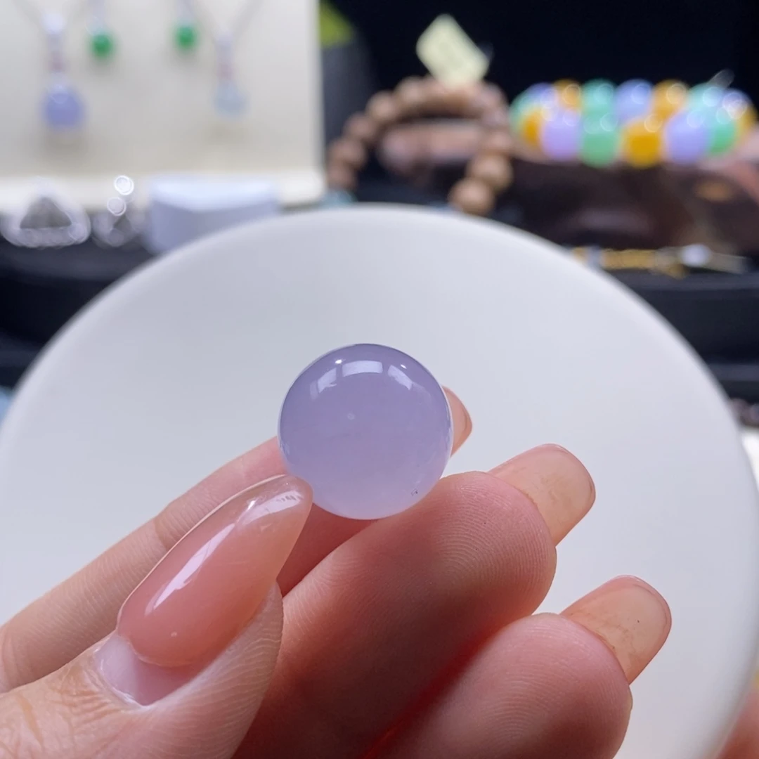 翡翠未镶嵌颈饰翡翠樱花粉大圆珠