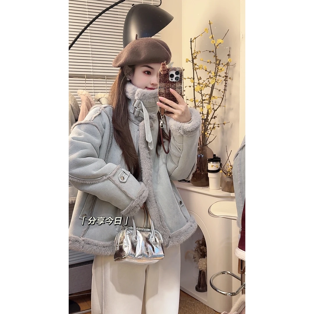 《交个朋友专属》2025新款韩系通勤高端设计感机车服外套拉链款005