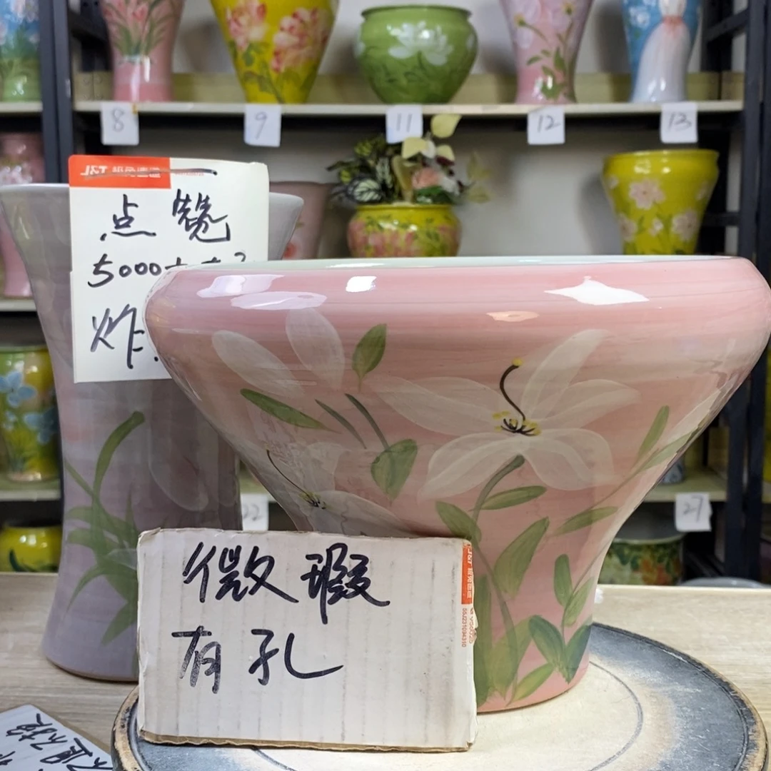 景德镇手工手绘陶瓷花盆